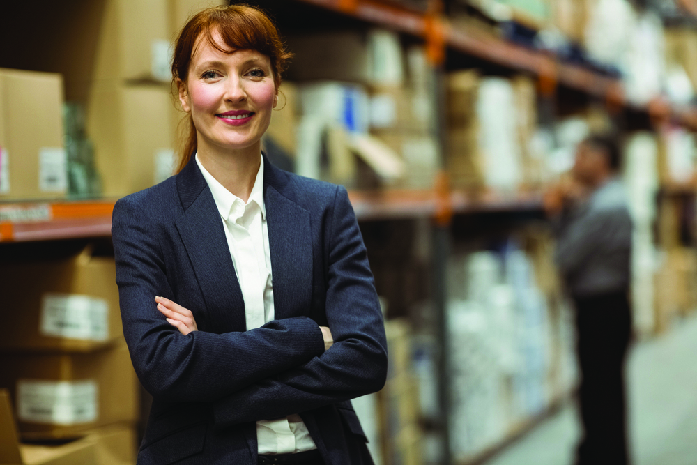 woman in a warehouse