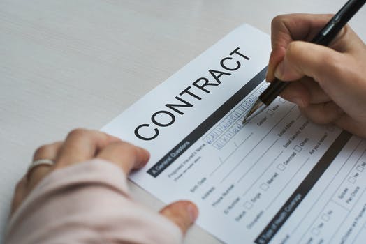 signing a contract