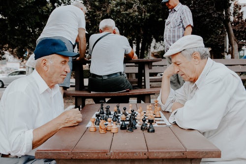 two man playing chess