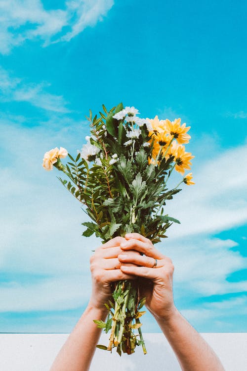 flower bouquet on the beach