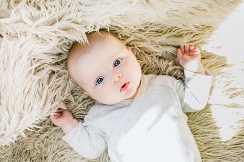 baby on a blanket