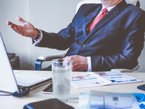 man with a suit working